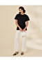 Women Black Embellished T-shirt - 2