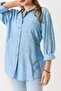 Women's Belted Comfortable Cut Shirt Blue - 4