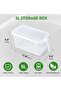 SKY-TOUCH 3-Piece Refrigerator Organizer, Stackable Plastic Kitchen Food Storage Containers with Lids and Handle for Fruits and Vegetables, Freezer Safe Food Storage Boxes, Transparent - 4