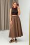 Women's Parachute Fabric Unlined Midi Skirt Brown - 2
