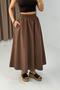 Women's Parachute Fabric Unlined Midi Skirt Brown - 3
