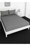 Deep Fitted Bed Sheet +2Pcs Pillow Covers, King/Queen/Double/Single Sizes, Color Grey, Depth 30cm