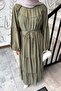 Layered Detailed Tie Dress Khaki - 3