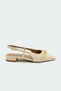 Wesley Gold Accessory Women's Ecru Flat Shoes Ballet Flats - 5