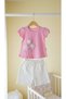 Heart Embroidered Branch Detailed Girls' Summer Set with Double Shorts - 2