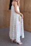 White Embroidered Strappy Long Dress 3437 - 5