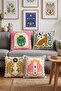 Drawing Leopard Patterned 4-Piece Throw Pillow Cover Set