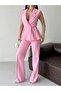 Double-Breasted Sleeveless Jacket and Palazzo Pants Two-Piece Set Women - 8