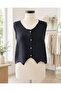 Women's 100% Cotton Muslin V-Neck Buttoned Sleeveless Blouse Summer Shirt - 4