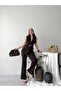 Women's Double-Breasted Belted Sleeveless Jacket and Classic Trousers Two-Piece Set - 3