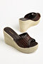 Brown Padded Sole Knitted Casual Slippers Shoes Odds
