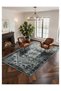 Carpet Rug Anti-Slip - 183 x 275 cm (6x9 ft) - Royal Heritage Design - Smoke Black - 6