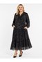 Ethnic Patterned Chiffon Lined Dress with Pockets - 2