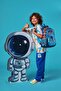 Navy Blue Astronaut Patterned 3-Piece School Bag Set - 6