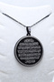 Black Color Ayetel Kürsi & Felak-Nas-İhlas Written Prayer Necklace with Accordion Chain Stainless Steel - 6