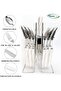 24-Piece Kitchenware Cutlery Set with Holding Stand, Stainless Steel, White Handle - 6