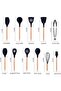 19-Piece Cooking Utensils Set With Heat Resistant Silicone Spatulas, 6 Sharp Knives, and 2 Cutting Boards (Black) - 5