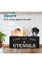 Extra Large Kitchen Utensils Holder - 4 Black Compartments, Wooden Utensil Organizer - 5