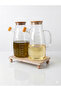 Natural Travertine Stone Oil Container, Presentation Container, Spice Rack Stand with Wooden Base 23 X 12 cm - 2