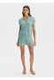 Color-Shift Turquoise Knitwear Shorts - 2