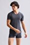Egyptian Modal by Tencel Hercules Slim Fit V-Neck Undershirt / T-Shirt Anthracite - 2