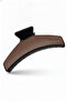 Leather Look Brown Large Size Hair Claw Clip