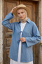 Ice Blue 100% Cotton Pocketed Lace-Up Women's Hijab Kimono 1165-Tes