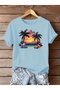 Women's Palm Tree Printed Oversize T-Shirt Loose Fit