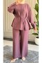 6314 - Stylish and Comfortable Viva Casual Women's Shirt and Pants Set with Waist Tie Detail - 5