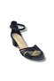 4265-26 Skin Stone Cross Strap Medium Heel Large Size Women's Sandals (5.5cm) 41-43