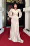 Full Lace Fabric Evening Dress with Underwire Detail - Beige - 2