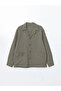 Khaki Standard Fit Linen Look Men's Blazer Jacket - 2
