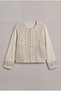 Beige Women's Ethnic Embroidered Long Sleeve Knitwear Jacket Cardigan
