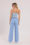 Linen Blend Modern Loose-Fit Blue Trousers - 2