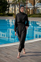 Sports Jumpsuit Formed Parachute Full Covered Hijab Swimsuit Rms-R101-26 Black - 4