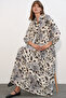 Women's Lilyum Fabric Long Hijab Dress 1513 - Anthracite - 3