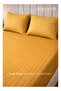3-Piece Striped Microfiber Fitted Sheet Set Large Single 120x200cm Gold - 4