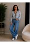 Women's V-Neck Buttoned Striped Short Crop Jacket-Cardigan - 5