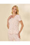 Women's Lace Trim V-Neck Printed Pajama Set - 2