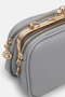 Women's Gray Clip-On 4-Compartment Lined Soft Leather Hand, Shoulder and Crossbody Bag - 5