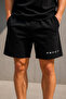 Black Women's and Men's Printed Oversized Set with Shorts - 2