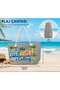 Women's White Anchor Patterned Large Size Beach Bag Hzl26S-Tt01 - 3