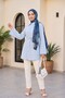 Side Collared, Buttoned, Striped, Lace-Up Crinkle Shirt - Light Blue - 4