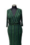 Linear Sequin Embroidered V-Neck Evening Dress - 4
