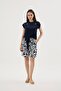 Women's Short Sleeve Shorts Navy Blue Pajama Set C9T7N512 - 2