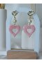 Pink Heart Earrings Ultra Light Polymer Clay Earrings Handmade - 4