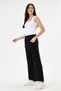 Women's Strawberry Fabric Elastic Waist Comfortable Fit Palazzo Trousers Black - 7