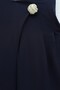 Wide Leg Side Zipper Brooch Detailed Crepe Trousers Navy Blue - Navy - 3