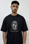 L Iron Throne Design Printed Oversize Black T-Shirt