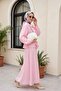Strawberry Suit with Ruffled Front, Elastic Sleeves, Belted Waist, and Skirt - Pink - 3